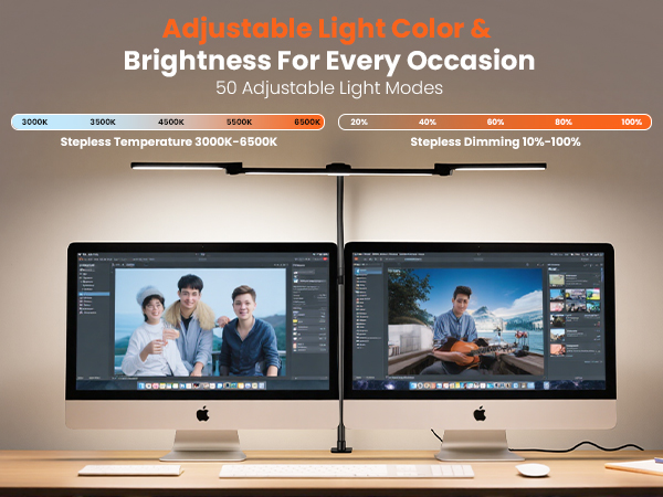 Eye Caring Clip on Desk Light with Clamp