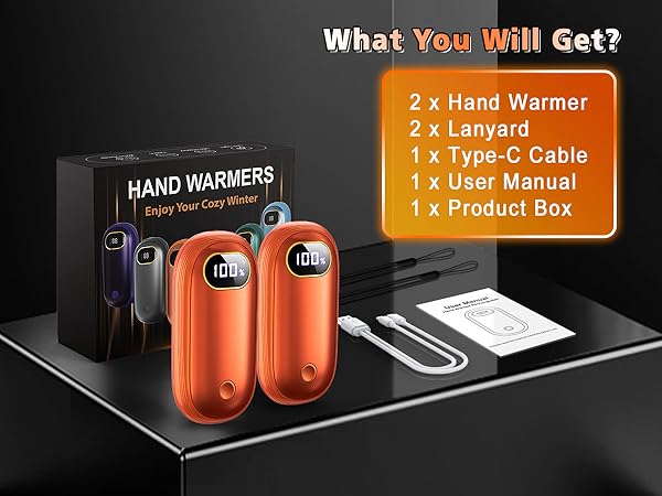 2 pack hand warmers rechargeable