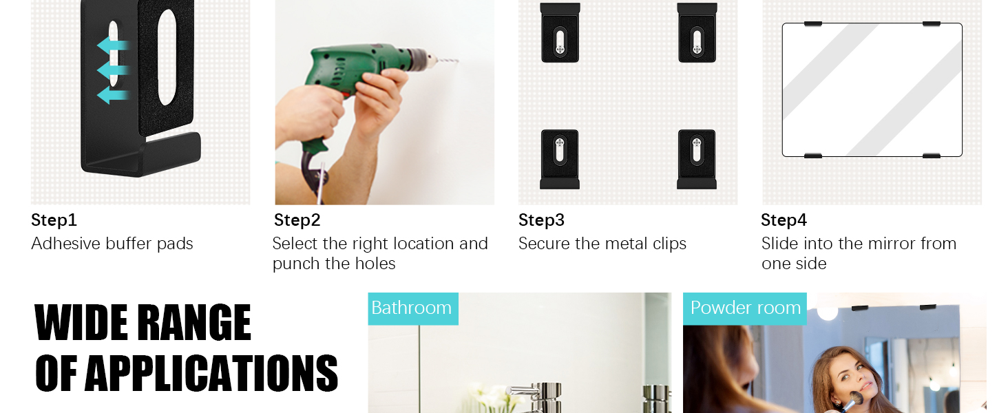 Metal Mirror Clips