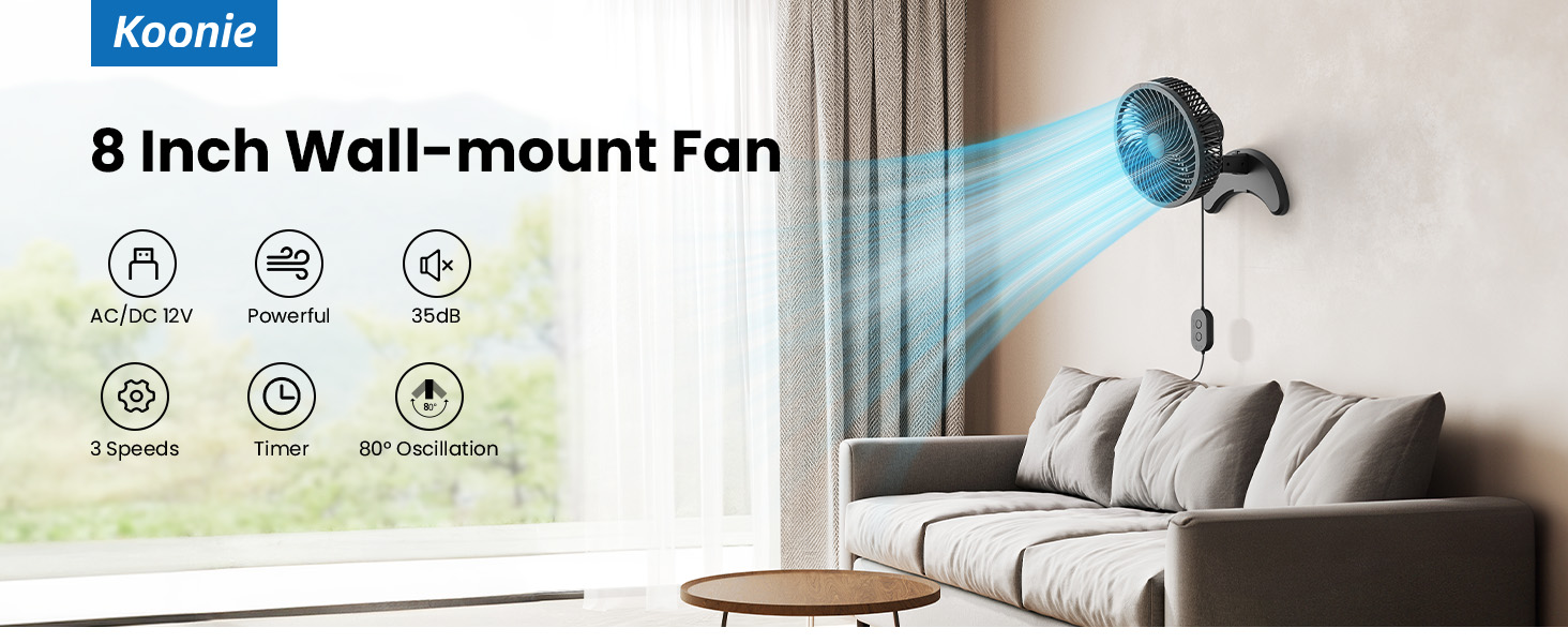8 Inch Wall-mount Fan