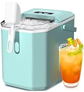 ZAFRO Countertop Ice Maker,Portable Ice Machine with Carry Handle,Self-Cleaning,Basket and Scoop,...