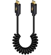 Duttek 240W Coiled USB C to USB C for Thunderbolt 3, 40Gbps USB C to USB C Coiled Cable, USB Type...