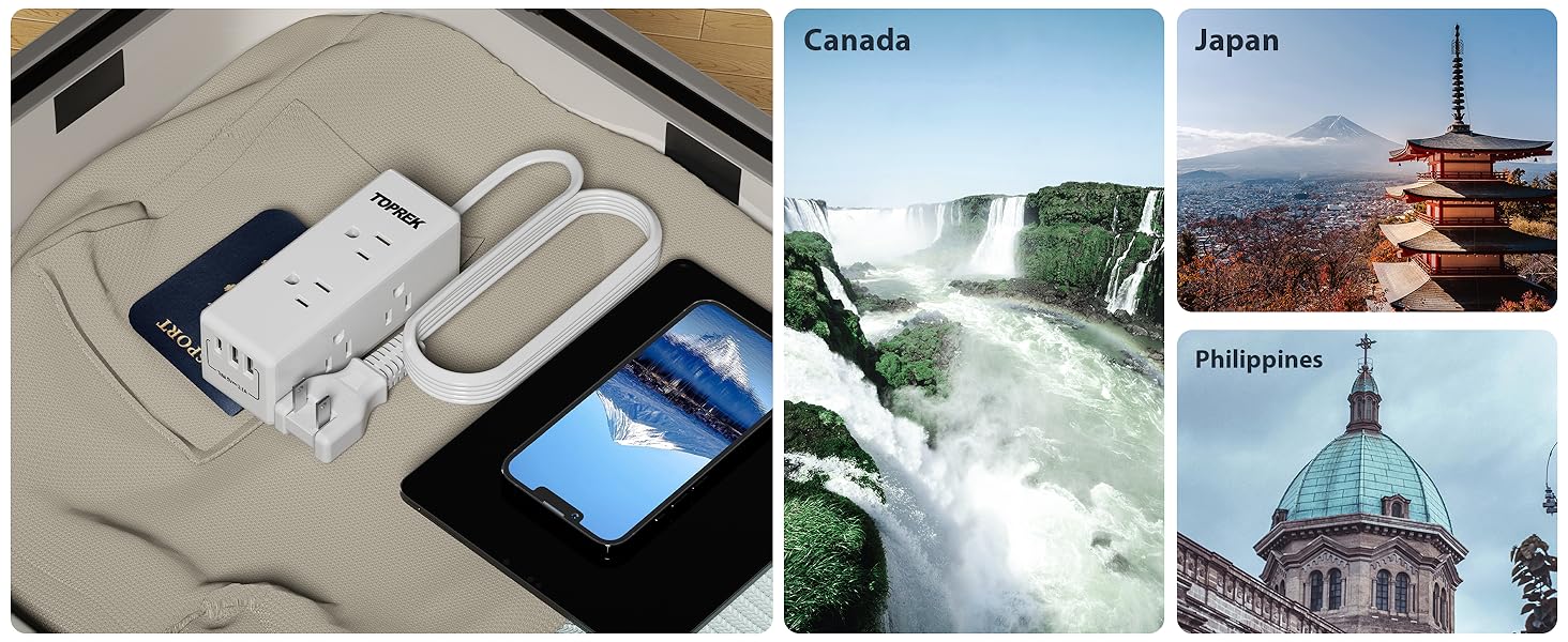 Type A Travel Power Strip