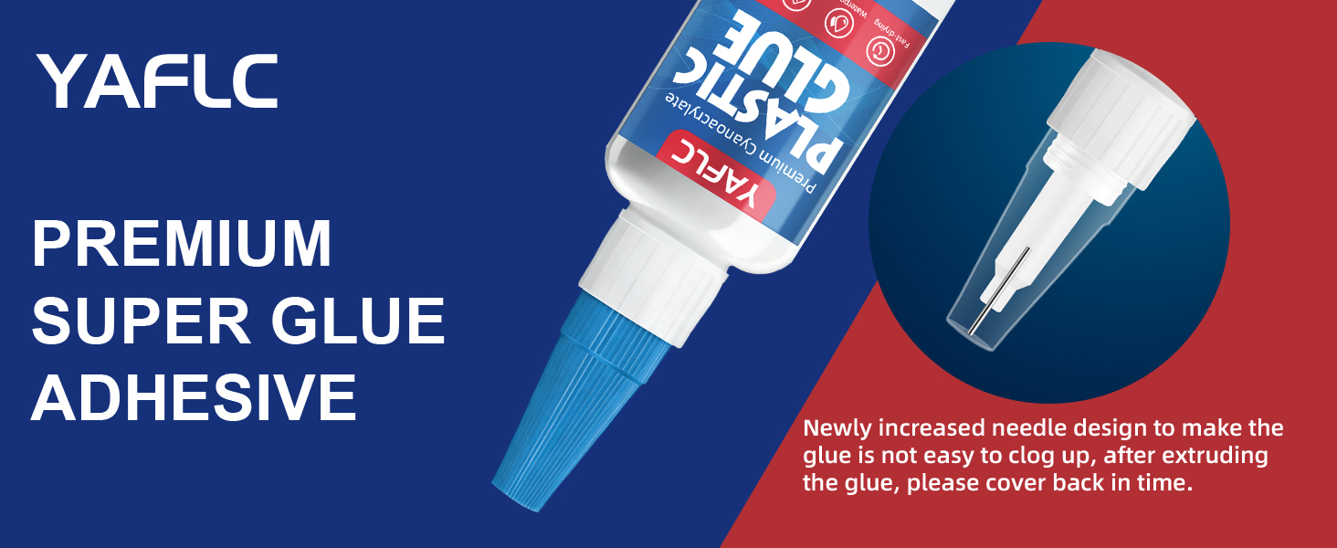 YAFLC Super Glue for Plastic Repair, Ceramic Glue for Pottery