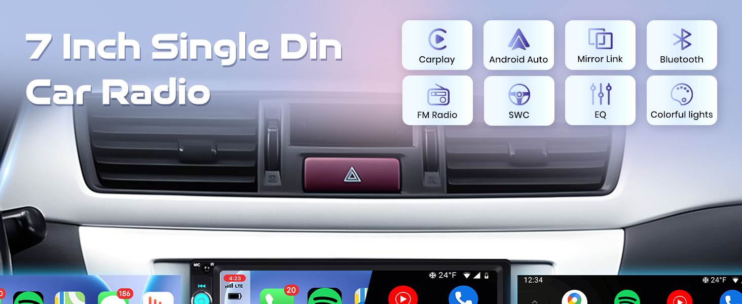 7 Inch Single Din Car Stereo MP5 Multimedia Player