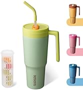 BJPKPK Insulated Tumblers With Handle And Straw 40oz Stainless Steel Travel Coffee Mug Tumbler Cu...