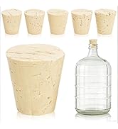 Tosnail 6 Pack Large Cork Stoppers, 1 x 1.5 x 1.6 Inch Cork Plugs, Wood Tapered Fermentation Cap ...