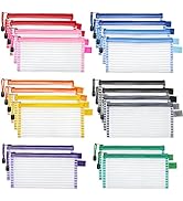JARLINK 20 Pack 10 Colors Zipper Mesh Pouch, Zipper Bag Multipurpose Travel Bags for Office Suppl...