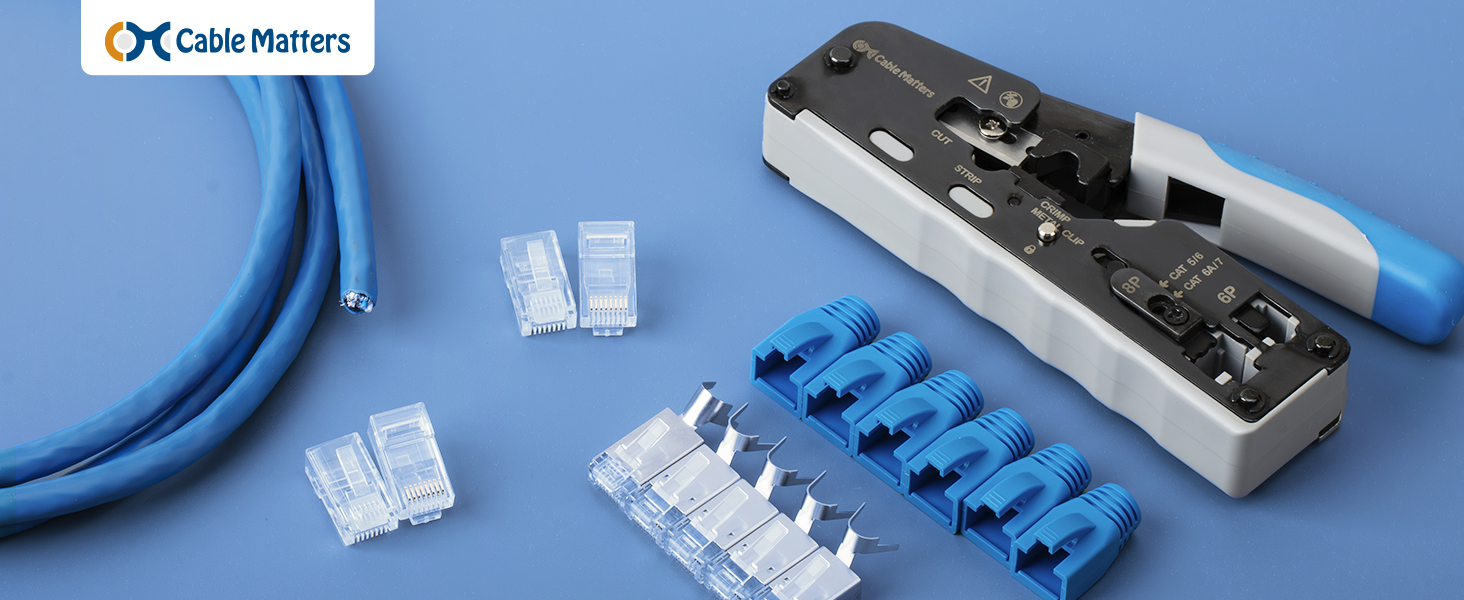 Modular RJ45 Crimping Tool for Shielded Pass Through Connectors