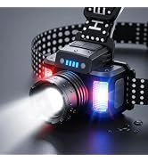 SKYFIRE Rechargeable Headlamp 3000 Lumens, Super Bright LED with Motion Sensor &amp; COB Side Lights,...