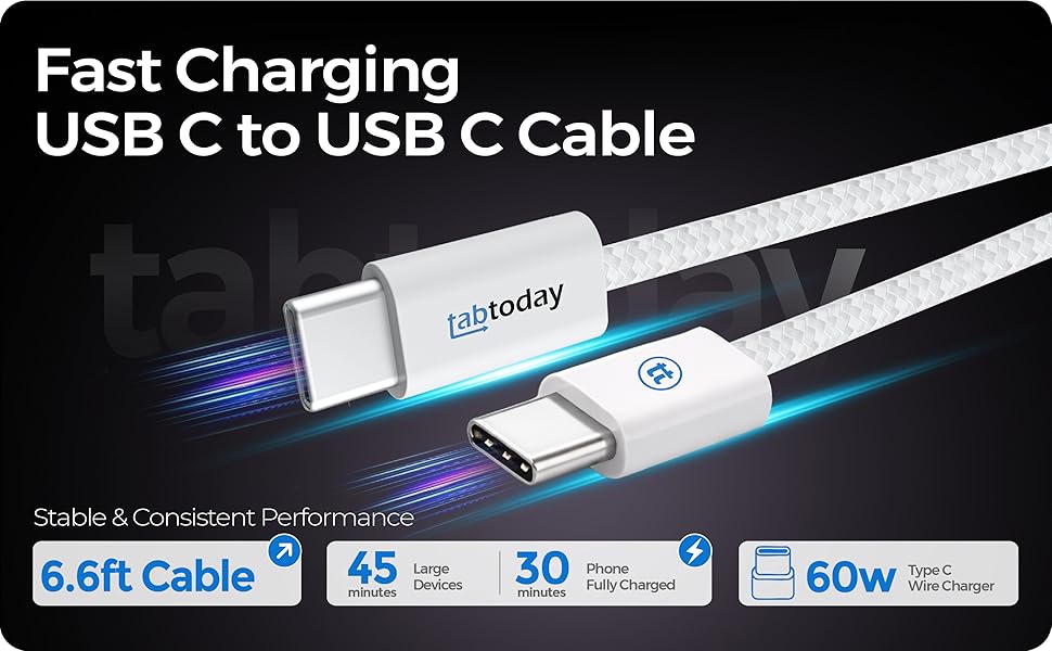 Fast Charging USB C to USB C Cable