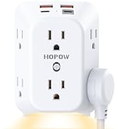 Outlet Extender, PD30W, 1050J, 6AC&amp;2A2C, ETL, Outlet with Night Light | Wall Charger with USB Por...