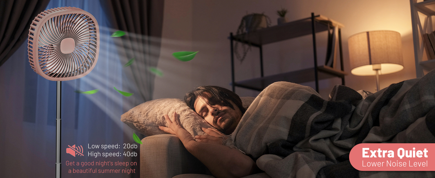 rechargeable oscillating fan foldable fan for travel small standing fan portable fan with stand