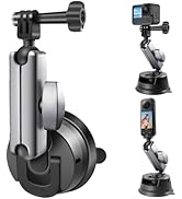 REYGEAK Suction Cup Car Mount with 1/4 Thread, 360° Rotation Windshield Car Mount for GoPro Hero ...