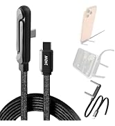 FOWSRHRG 2-in-1 Invisible Holder Charger Cable with Stand, Type-C to Type-C 240W Fast Charging Ca...