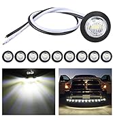 Nilight 10 PCS 3/4 Inch Round LED Clearance Light LED Front Rear Side Marker Indicator Light Bull...