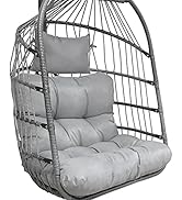Enipate Outdoor Hanging Egg Chair Cushion, Water-Resistant Tufted Swing Basket Chairs Cushion Pad...