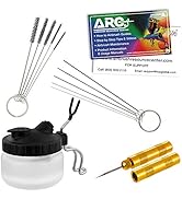 Master Airbrush 13 Piece Airbrush Cleaning Kit - Glass Cleaning Pot Jar with Holder, 5 pc Cleanin...