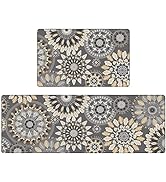 Pauwer Boho Kitchen Rugs Set of 2 Anti Fatigue Mats for Kitchen Floor Cushioned Kitchen Rugs and ...