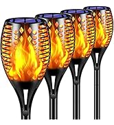 TomCare Solar Lights, 43" Waterproof Flickering Flames 96 LED Torches Outdoor Landscape Decoratio...