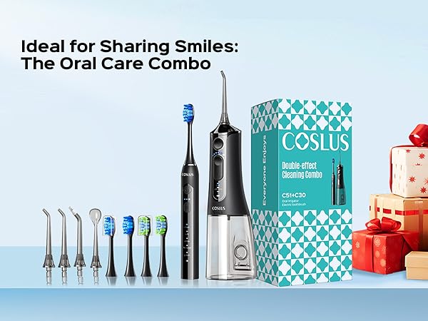 electric toothbrush with water flosser