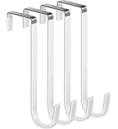Mars-Rock Over The Door Metal Hooks with Plastic Coating 7.5" Fit 0.5" to 1 3/4" Door 4 Pcs Heavy...