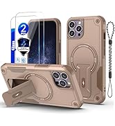for iPhone 12 Pro Max case[Compatible with MagSafe][with 2 * 9H Tempered Glass Screen Protector],...