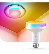 Linkind Matter BR30 Smart Light Bulbs with Stretchable Design &amp; 4-Zone Aurascape Color, 850LM Rec...