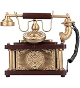 Creative Vintage Phone Model, Iron Retro Rotary Phone for Landline, European Old Telephone Vintag...