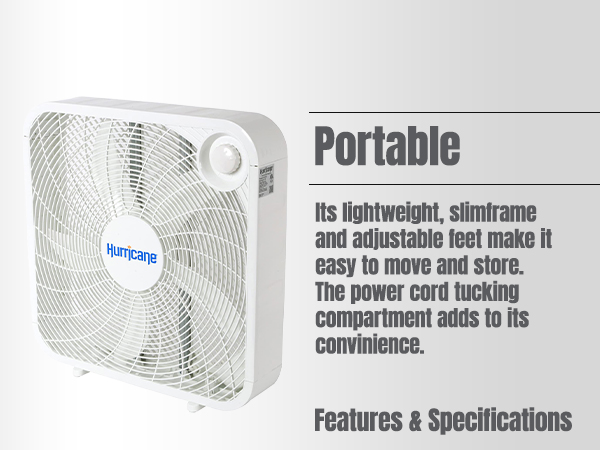 Hurricane 20 Inch Classic Series Floor Box Fan with 3 Efficient Speed Settings