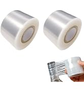 2 Pcs Mini Stretch Wrap Film, 1.57" x 656 FT Clear Unheated Shrink Wrap Roll, Mini Hand Stretch W...