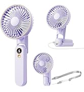 Dhenrio Portable Handheld Fan, 180° Foldable Personal Fan as Power Bank, USB Rechargeable Mini Ha...