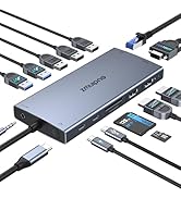 ZMUIPNG USB C Docking Station Dual Monitor 15 in 1 Laptop Docking Station Triple Display USB C Hu...