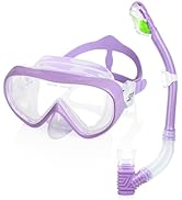 Kids Snorkel Set, Child Diving Mask Anti-Fog Swim Goggles and Dry Snorkel Children Snorkeling Gea...