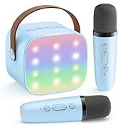 YLL Karaoke Machine for Kids, Portable Mini Speaker with 2 Wireless Microphones, 2026 Top Birthda...