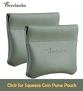 Travelambo Leather Squeeze Coin Purse Pouch Change Holder 2pcs
