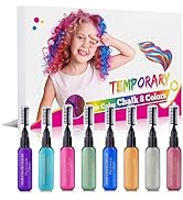 DeMoce Hair Chalk 8pcs Temporary Hair Color for Kids, Washable Hair Mascara for Birthday Cosplay ...