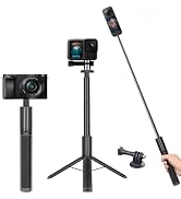 XIXAN 2-in-1 Lightweight Invisible Selfie Stick Tripod Stand with 47" Extension and 1/4" Screw fo...