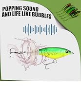 EXAURAFELIS 5pcs Plopper Fishing Lures Topwater Fishing Lures Whopper Floating Lure for Catfish P...