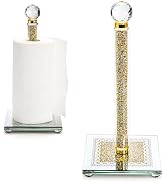 Suwimut Gold Paper Towel Holder Countertop, Standing Paper Towel Roll Holder with Cube Base, Pape...
