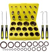 KEZE 382 Pcs SAE Viton O Ring Assortment Kit 30 Sizes Brown O-Ring Set for Various Automobiles En...