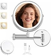 1X/10X Wall Mounted Lighted Makeup Mirror - 8