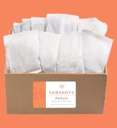 Sarasota Tea, Peach Flavored Iced Tea Bags One Gallon Size Filter Packs, 48 Gallons Per Box, Quic...