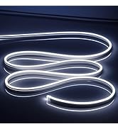 OWOFYDR White Neon Rope Lights 16.4ft/5m 6500K Neon Light Strip, 12V Flex Waterproof neon led Str...