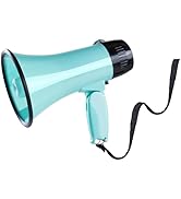 MyMealivos 20W Megaphone Bullhorn, Built in Siren &amp; 240s Recording, 5.4"×8.6" Portable Megaphone ...