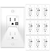 SOZULAMP White Outlets Receptacles with Night Light,Decorator Electrical Tamper Resistant Wall Ou...