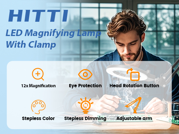magnifying glass with light and stand clamp lighted magnifier magnifying lamp