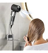 DOORTIAN Wall Mounted Hair Dryer Holder, Aluminum Alloy Airwrap Stand with Glue, Adjustable and H...