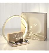 Vivilumens Sunrise Alarm Clocks Wireless Charger, 10 White Noise Sound Machine Alarm Clock with 3...