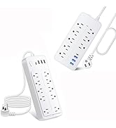 Asamoom 2pcs Power Strips with Surge Protection 1700J
